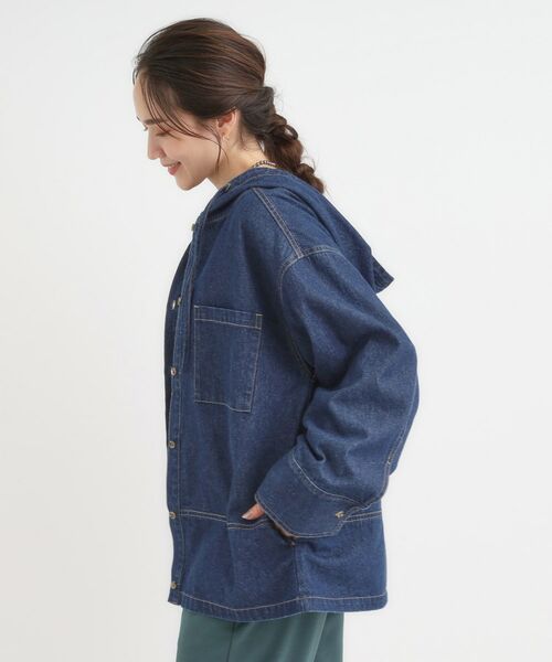SHOO・LA・RUE / シューラルー Gジャン・デニムジャケット | 【S-LL】こなれ感ある着こなしに デニムフーディーブルゾン | 詳細6