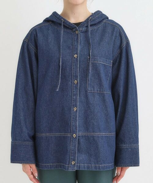 SHOO・LA・RUE / シューラルー Gジャン・デニムジャケット | 【S-LL】こなれ感ある着こなしに デニムフーディーブルゾン | 詳細9