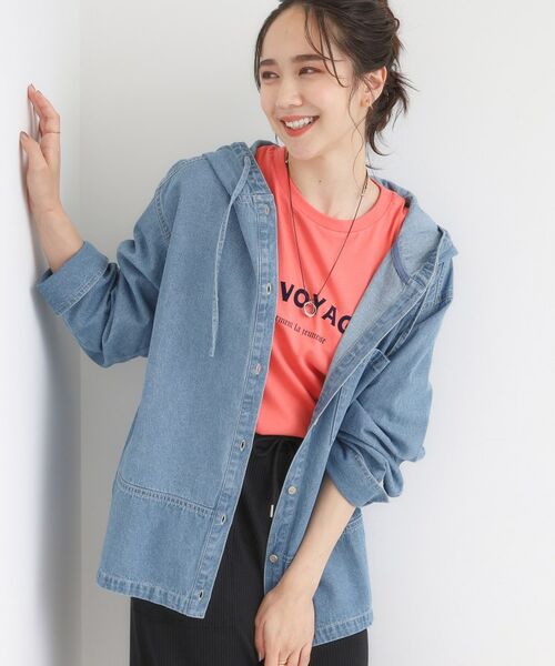 SHOO・LA・RUE / シューラルー Gジャン・デニムジャケット | 【S-LL】こなれ感ある着こなしに デニムフーディーブルゾン（ブルー(092)）