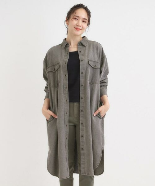 SHOO・LA・RUE / シューラルー ミニ丈・ひざ丈ワンピース | 【S-LL】ロングシーズン活躍 デニムシャツワンピース | 詳細1