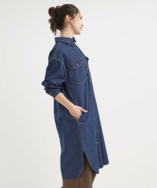 SHOO・LA・RUE / シューラルー ミニ丈・ひざ丈ワンピース | 【S-LL】ロングシーズン活躍 デニムシャツワンピース | 詳細10
