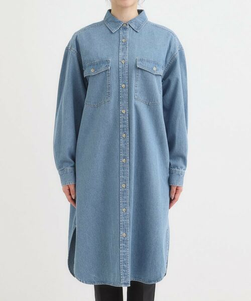 SHOO・LA・RUE / シューラルー ミニ丈・ひざ丈ワンピース | 【S-LL】ロングシーズン活躍 デニムシャツワンピース | 詳細13