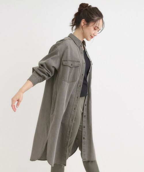 SHOO・LA・RUE / シューラルー ミニ丈・ひざ丈ワンピース | 【S-LL】ロングシーズン活躍 デニムシャツワンピース | 詳細2