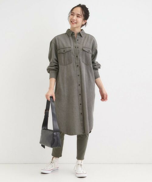 SHOO・LA・RUE / シューラルー ミニ丈・ひざ丈ワンピース | 【S-LL】ロングシーズン活躍 デニムシャツワンピース | 詳細3
