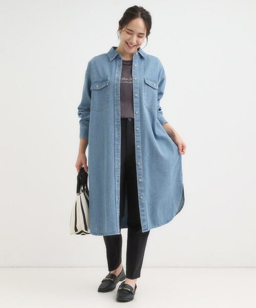 SHOO・LA・RUE / シューラルー ミニ丈・ひざ丈ワンピース | 【S-LL】ロングシーズン活躍 デニムシャツワンピース | 詳細7