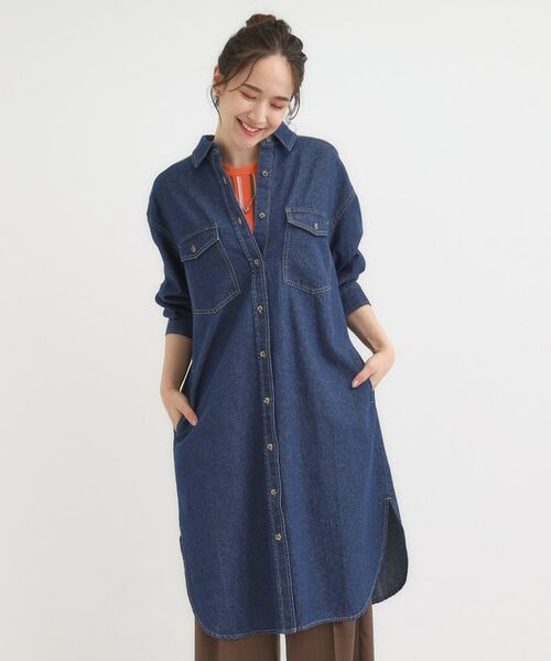 SHOO・LA・RUE / シューラルー ミニ丈・ひざ丈ワンピース | 【S-LL】ロングシーズン活躍 デニムシャツワンピース | 詳細9