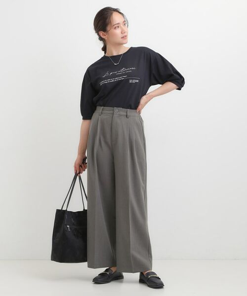 SHOO・LA・RUE / シューラルー パンツ | 【洗える/S-LL】すっきり上品きれい見え タックワイドパンツ | 詳細3
