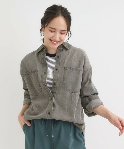 SHOO・LA・RUE / シューラルー シャツ・ブラウス | 【S-LL】大人のカジュアルコーデに こなれデニムシャツ | 詳細1