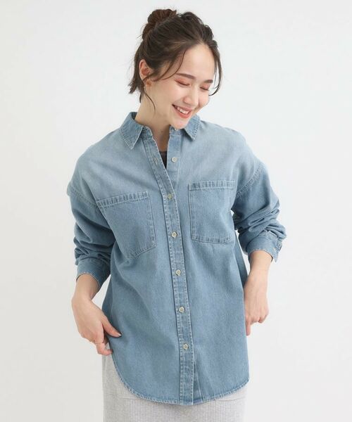 SHOO・LA・RUE / シューラルー シャツ・ブラウス | 【S-LL】大人のカジュアルコーデに こなれデニムシャツ | 詳細5
