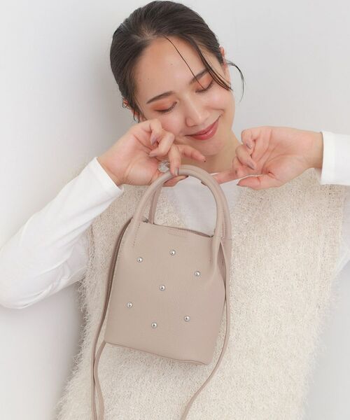 SHOO・LA・RUE / シューラルー ショルダーバッグ | つまみハンドルスタッズミニショルダー(グレージュ(050))