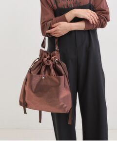 SHOO・LA・RUE / シューラルー ショルダーバッグ | シャイニー生地巾着ショルダーバッグ