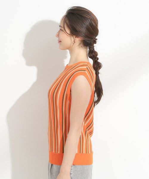 SHOO・LA・RUE / シューラルー ニット・セーター | 【洗える】マルチストライプが印象的 ノースリーブニット | 詳細10