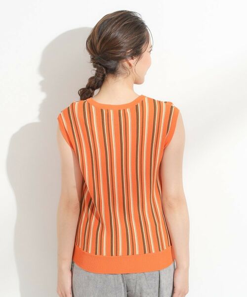 SHOO・LA・RUE / シューラルー ニット・セーター | 【洗える】マルチストライプが印象的 ノースリーブニット | 詳細11