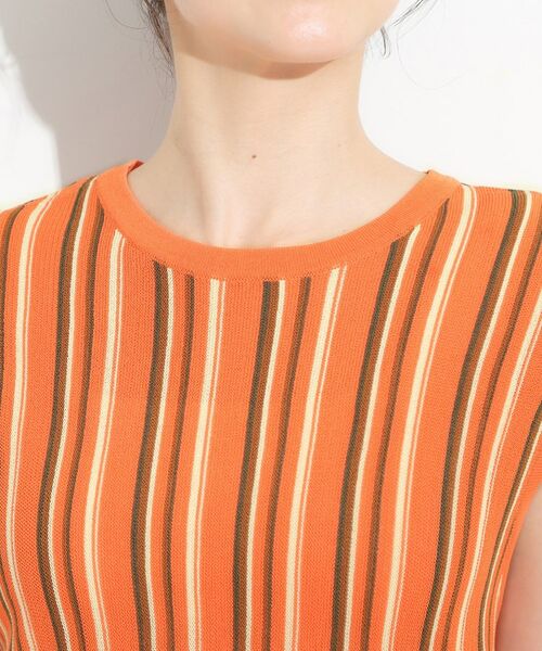 SHOO・LA・RUE / シューラルー ニット・セーター | 【洗える】マルチストライプが印象的 ノースリーブニット | 詳細12