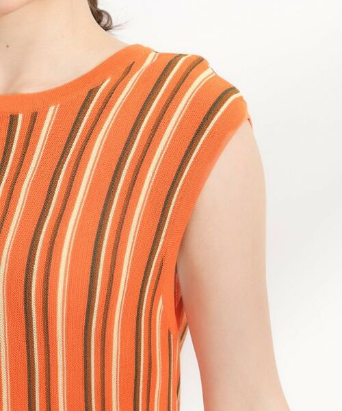 SHOO・LA・RUE / シューラルー ニット・セーター | 【洗える】マルチストライプが印象的 ノースリーブニット | 詳細13