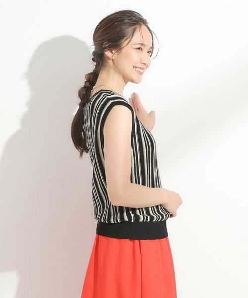 SHOO・LA・RUE / シューラルー ニット・セーター | 【洗える】マルチストライプが印象的 ノースリーブニット | 詳細2