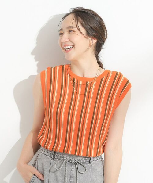 SHOO・LA・RUE / シューラルー ニット・セーター | 【洗える】マルチストライプが印象的 ノースリーブニット | 詳細5