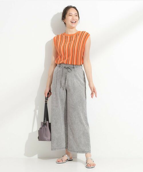 SHOO・LA・RUE / シューラルー ニット・セーター | 【洗える】マルチストライプが印象的 ノースリーブニット | 詳細7