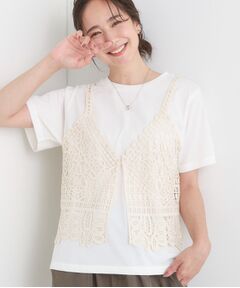 SHOO・LA・RUE / シューラルー その他トップス | 【2点セット/ひんやり】レースビスチェ＋Tシャツ
