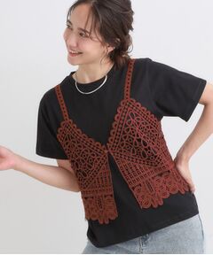 SHOO・LA・RUE / シューラルー その他トップス | 【2点セット/ひんやり】レースビスチェ＋Tシャツ