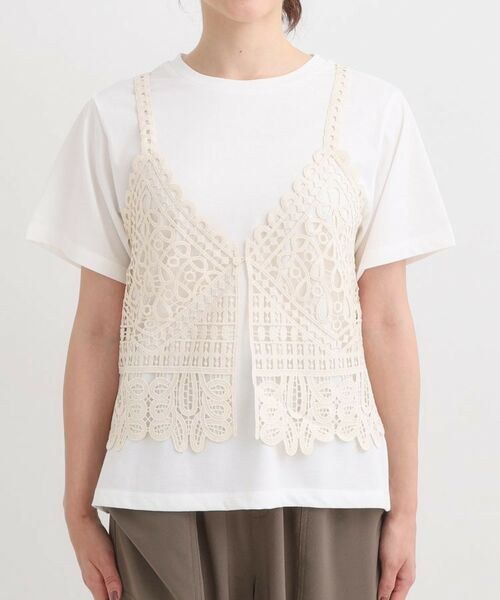 SHOO・LA・RUE / シューラルー その他トップス | 【2点セット/ひんやり】レースビスチェ+Tシャツ | 詳細13