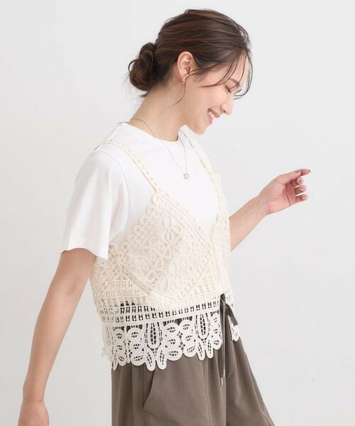 SHOO・LA・RUE / シューラルー その他トップス | 【2点セット/ひんやり】レースビスチェ+Tシャツ | 詳細6