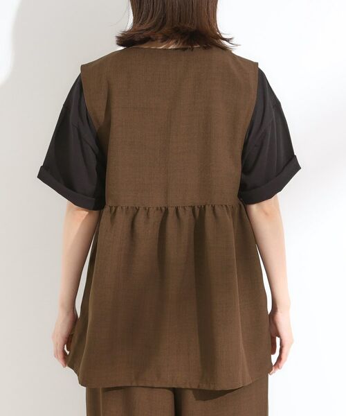 SHOO・LA・RUE / シューラルー ベスト | 【セットアップ可】さらりと軽やかに ダブルジップ麻調ジレ | 詳細11