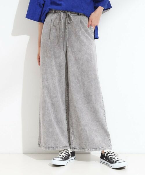 SHOO・LA・RUE / シューラルー デニムパンツ | 【セットアップ可/S-LL】リボン付き イージーワイドデニムパンツ | 詳細1
