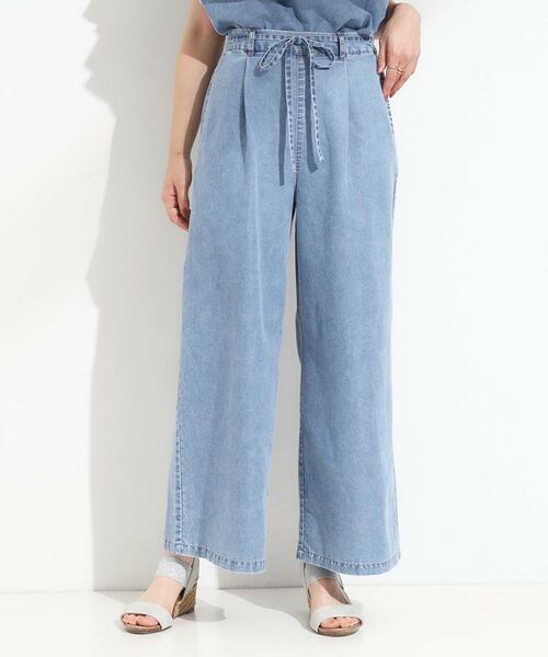 SHOO・LA・RUE / シューラルー デニムパンツ | 【セットアップ可/S-LL】リボン付き イージーワイドデニムパンツ | 詳細6