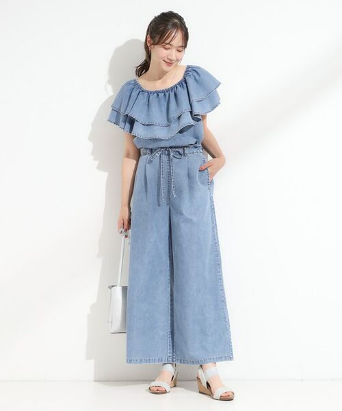 SHOO・LA・RUE / シューラルー デニムパンツ | 【セットアップ可/S-LL】リボン付き イージーワイドデニムパンツ | 詳細8