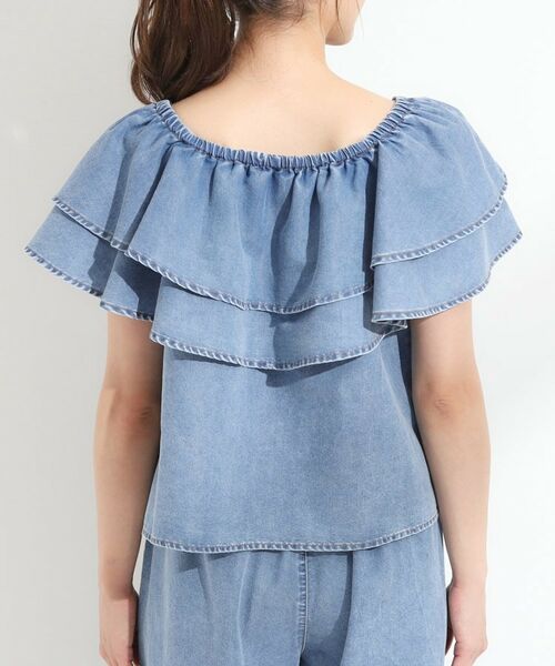 SHOO・LA・RUE / シューラルー シャツ・ブラウス | 【セットアップ可/前後2WAY/オフショル2WAY】着こなしを楽しめる デニムフリルブラウス | 詳細17