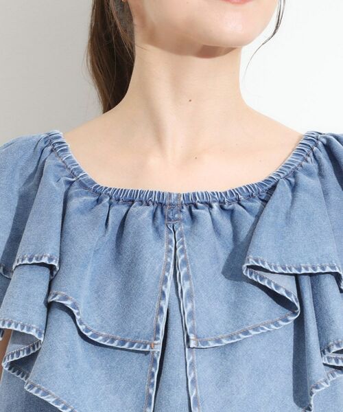 SHOO・LA・RUE / シューラルー シャツ・ブラウス | 【セットアップ可/前後2WAY/オフショル2WAY】着こなしを楽しめる デニムフリルブラウス | 詳細18