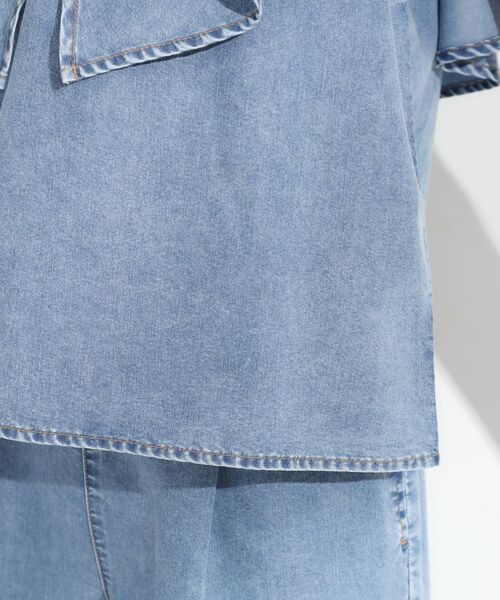 SHOO・LA・RUE / シューラルー シャツ・ブラウス | 【セットアップ可/前後2WAY/オフショル2WAY】着こなしを楽しめる デニムフリルブラウス | 詳細20