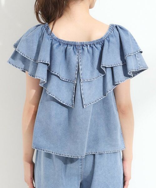 SHOO・LA・RUE / シューラルー シャツ・ブラウス | 【セットアップ可/前後2WAY/オフショル2WAY】着こなしを楽しめる デニムフリルブラウス | 詳細22