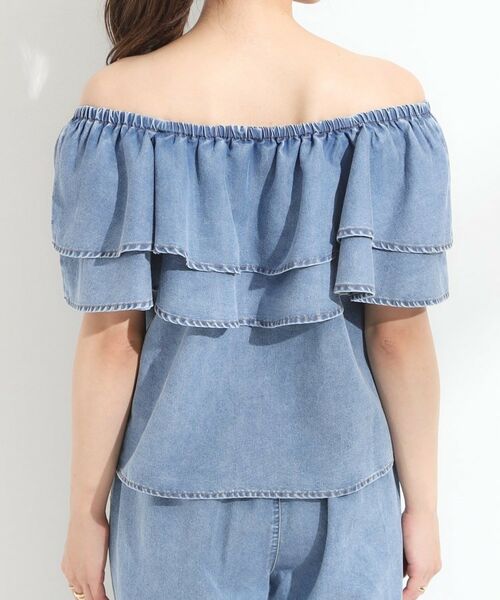 SHOO・LA・RUE / シューラルー シャツ・ブラウス | 【セットアップ可/前後2WAY/オフショル2WAY】着こなしを楽しめる デニムフリルブラウス | 詳細25