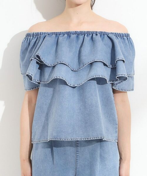 SHOO・LA・RUE / シューラルー シャツ・ブラウス | 【セットアップ可/前後2WAY/オフショル2WAY】着こなしを楽しめる デニムフリルブラウス | 詳細26