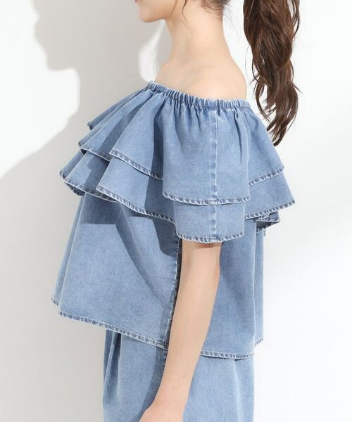 SHOO・LA・RUE / シューラルー シャツ・ブラウス | 【セットアップ可/前後2WAY/オフショル2WAY】着こなしを楽しめる デニムフリルブラウス | 詳細27