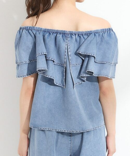 SHOO・LA・RUE / シューラルー シャツ・ブラウス | 【セットアップ可/前後2WAY/オフショル2WAY】着こなしを楽しめる デニムフリルブラウス | 詳細28