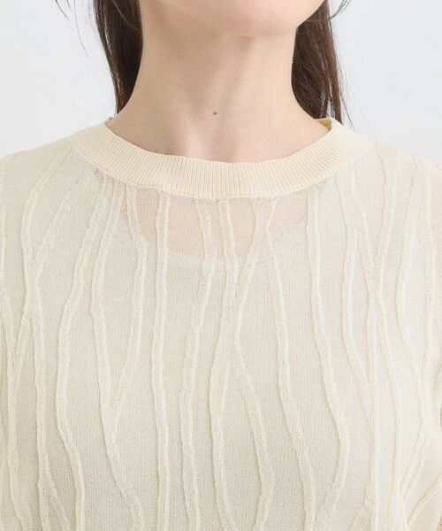 SHOO・LA・RUE / シューラルー ニット・セーター | 【S-LL/洗える】曲線的な柄がきれい見え シアーニット | 詳細16