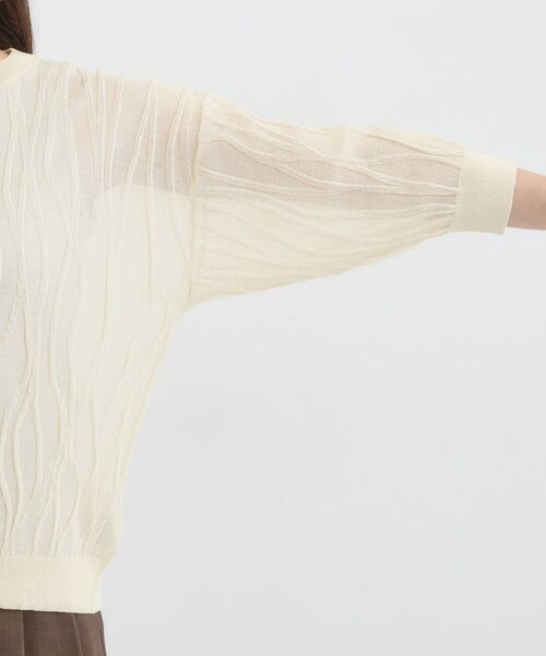 SHOO・LA・RUE / シューラルー ニット・セーター | 【S-LL/洗える】曲線的な柄がきれい見え シアーニット | 詳細18