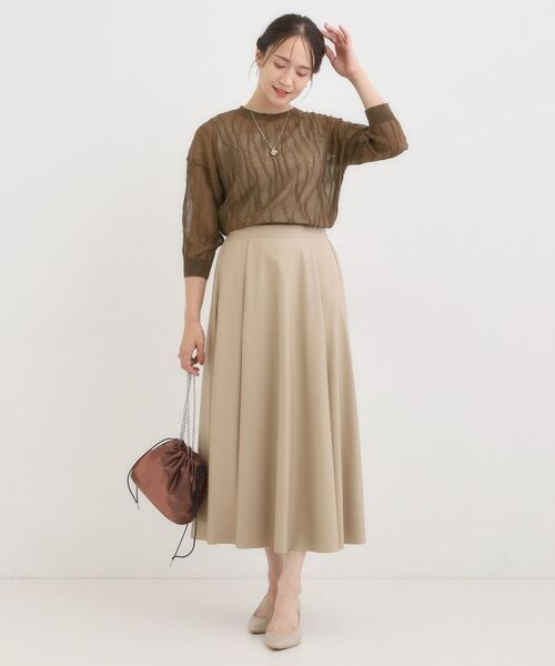 SHOO・LA・RUE / シューラルー ニット・セーター | 【S-LL/洗える】曲線的な柄がきれい見え シアーニット | 詳細3