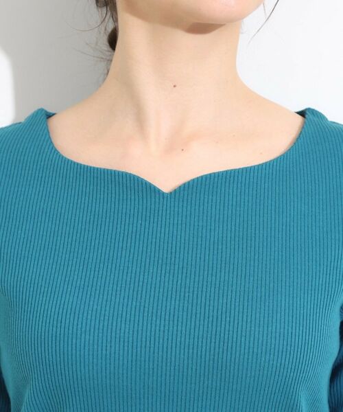 SHOO・LA・RUE / シューラルー カットソー | 【S-LL】女性らしさ漂うハートネック テレコ5分袖トップス | 詳細20