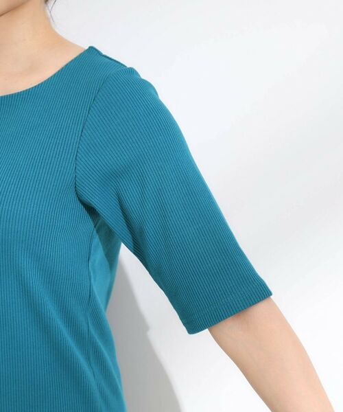 SHOO・LA・RUE / シューラルー カットソー | 【S-LL】女性らしさ漂うハートネック テレコ5分袖トップス | 詳細21