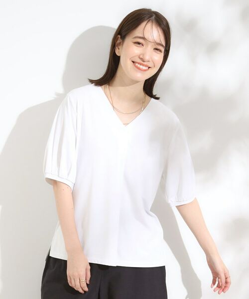 SHOO・LA・RUE / シューラルー カットソー | 【S-LL/ひんやり/UV】女性らしい印象に スキッパートップス | 詳細1