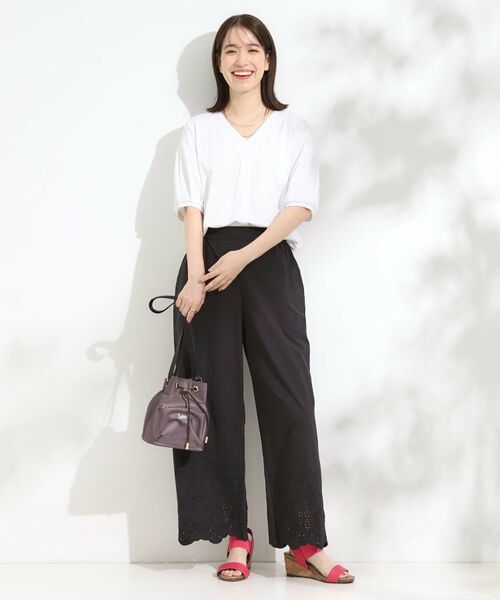 SHOO・LA・RUE / シューラルー カットソー | 【S-LL/ひんやり/UV】女性らしい印象に スキッパートップス | 詳細3