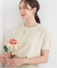 SHOO・LA・RUE / シューラルー カットソー | 【S-LL】大人も着やすい愛らしさ リボンヤーン半袖トップス