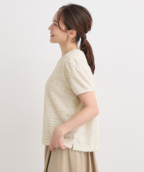 SHOO・LA・RUE / シューラルー カットソー | 【S-LL】大人も着やすい愛らしさ リボンヤーン半袖トップス | 詳細2