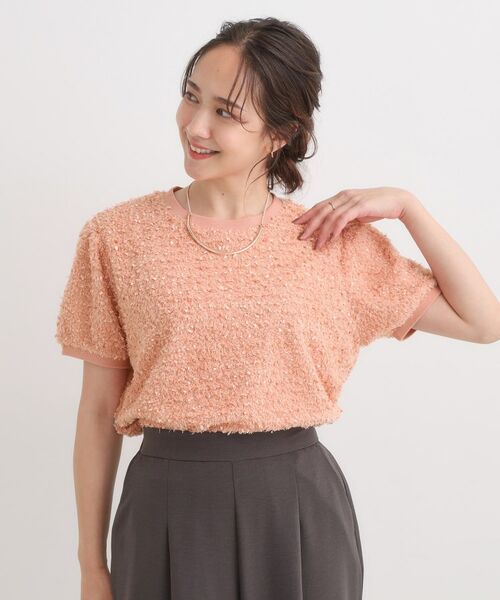 SHOO・LA・RUE / シューラルー カットソー | 【S-LL】大人も着やすい愛らしさ リボンヤーン半袖トップス | 詳細5