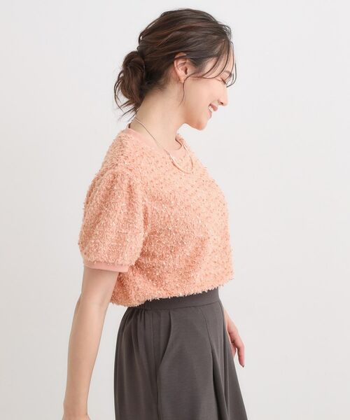 SHOO・LA・RUE / シューラルー カットソー | 【S-LL】大人も着やすい愛らしさ リボンヤーン半袖トップス | 詳細6