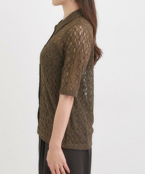 SHOO・LA・RUE / シューラルー カットソー | 【S-LL/5分袖】大人の抜け感 襟付きレーストップス | 詳細10